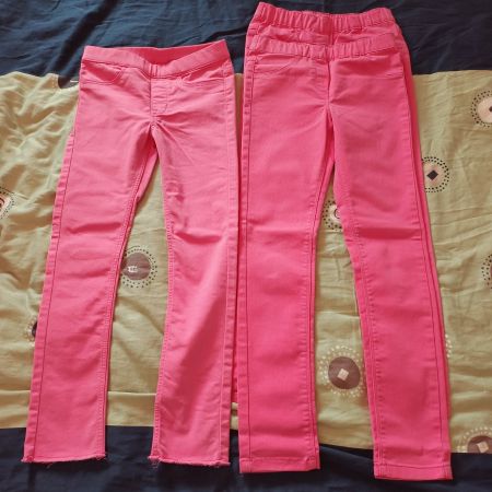 Pinke Mädchen Jeggings, Grösse 134