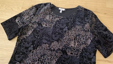 Vintage Glitzer-Samt-T-Shirt