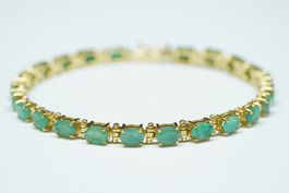 Armband 18k Gelbgold mit Smaragden