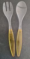 Elegantes Salatbesteck mit gelben Griffen