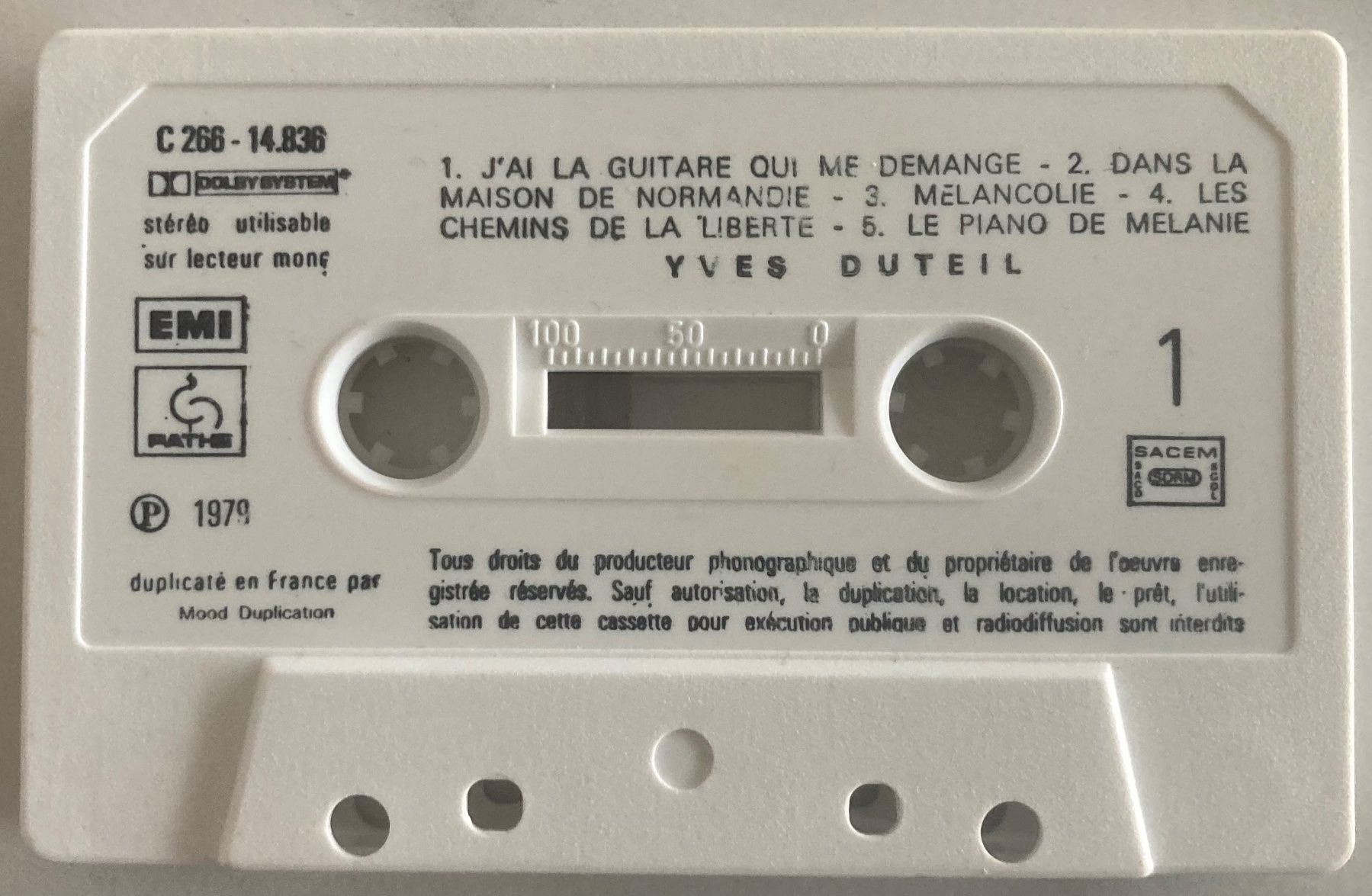 Musicassette: YVES DUTEIL - YVES DUTEIL – Usato da Poliez-Pittet venduto da Newtown-Records 2