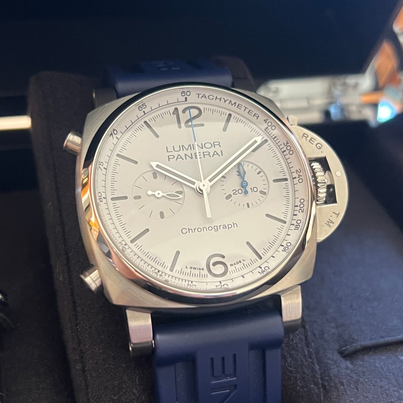 Panerai Orologi: Panerai Luminor Chronograph Full Set PAM01218 – Usato da Carouge GE venduto da Watchaser 1