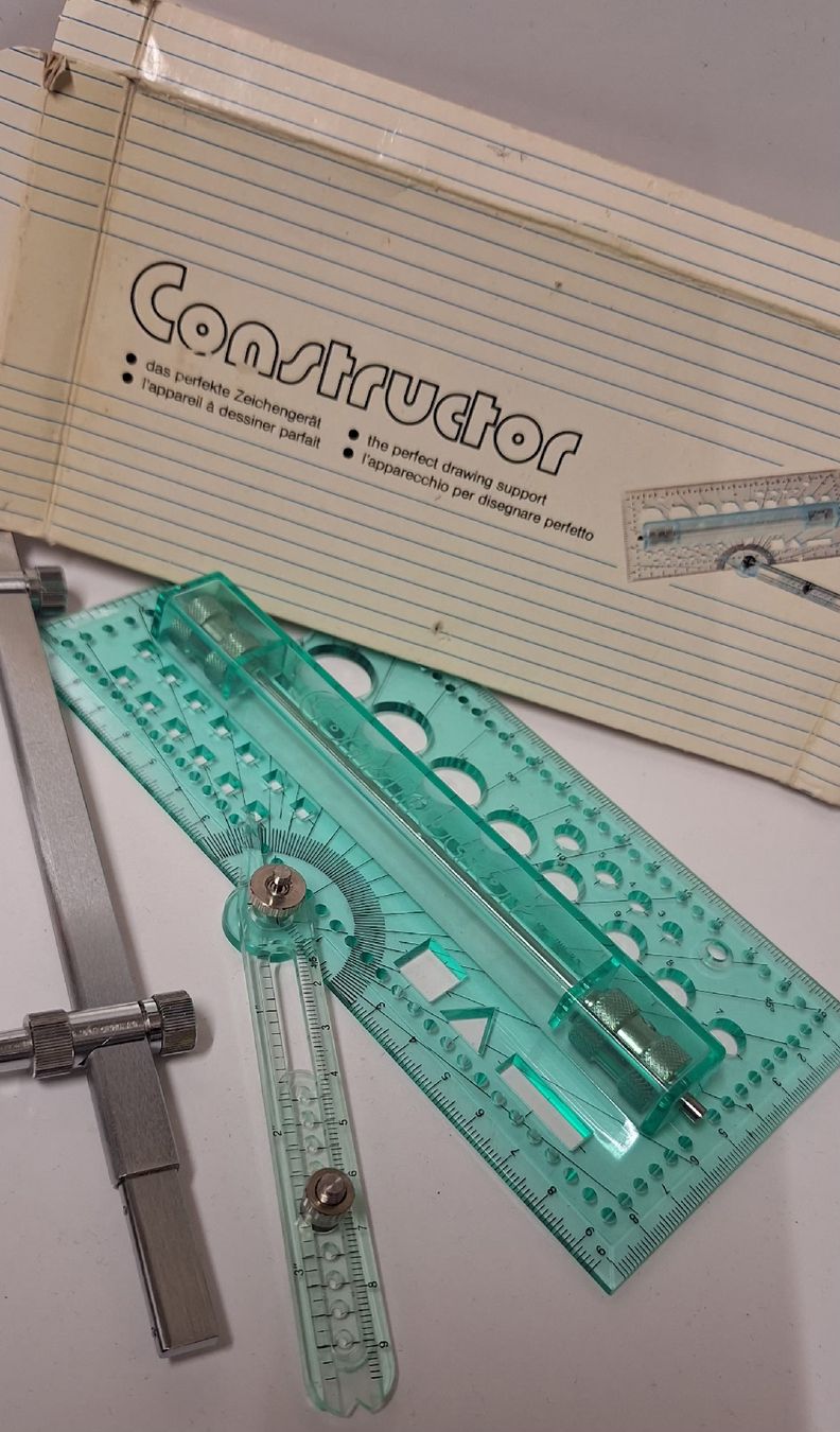 Compassi: Constructor Zeichengeraet Set - Klassiker aus den 70ern – Nuovo (secondo la descrizione) da Brugg AG venduto da bacbac5757 1