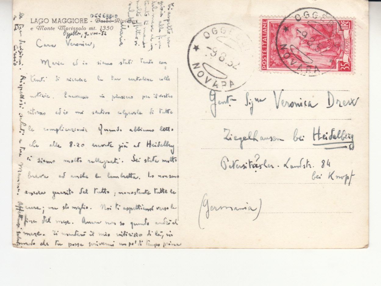 Cartoline postali: Barbè Riviera 1952 – Usato da Bürglen TG venduto da StampGraf 1