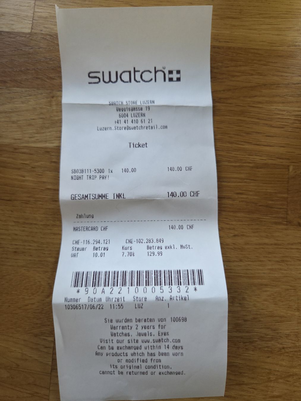 Swatch Montres: Swatch Night Trip mit Swatch Pay Funktion – D'occasion à Buchrain par blauersonntag 1