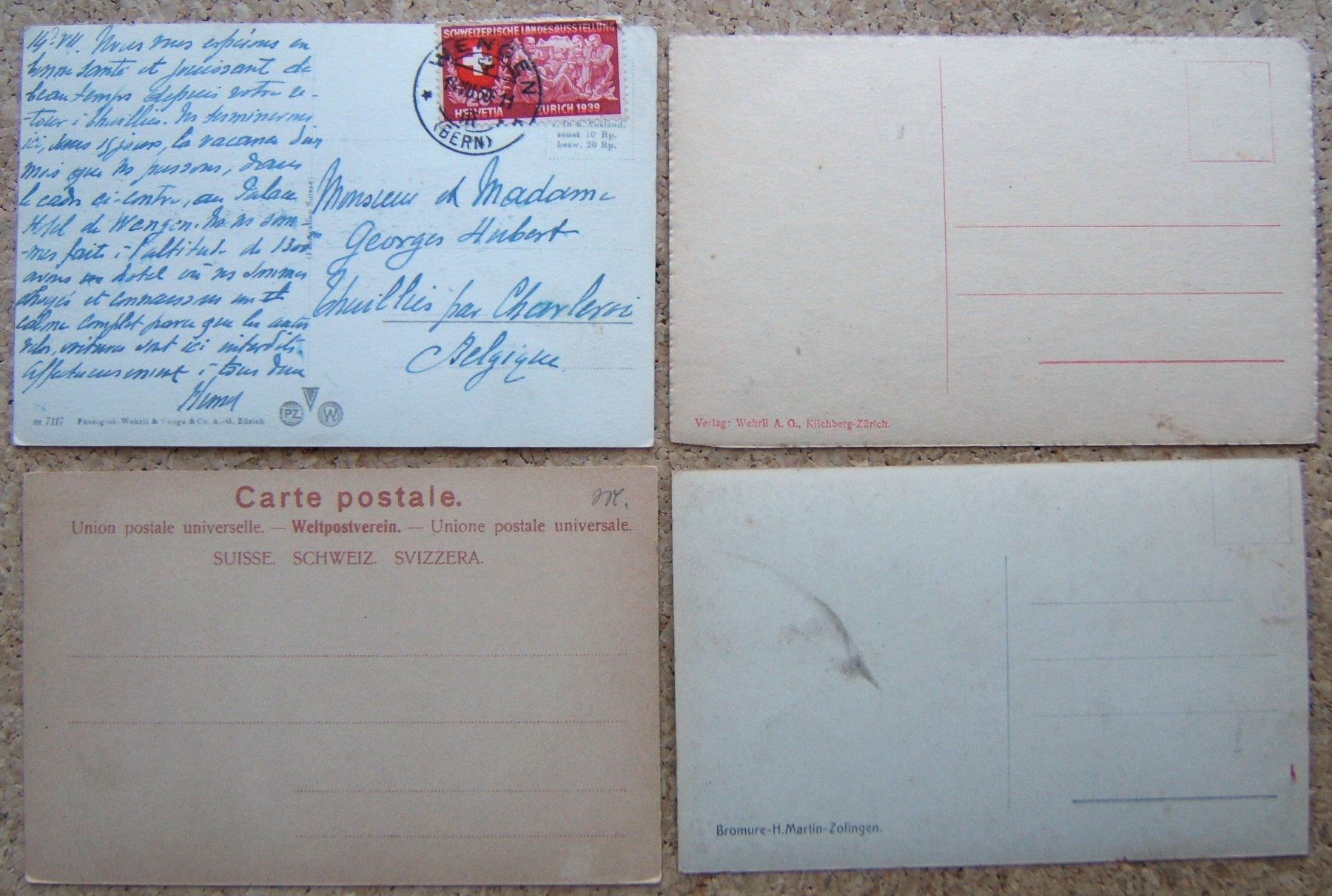 Cartes postales: 4 AK WENGEN 1939 – D'occasion à Brunnen par Nonne04 1