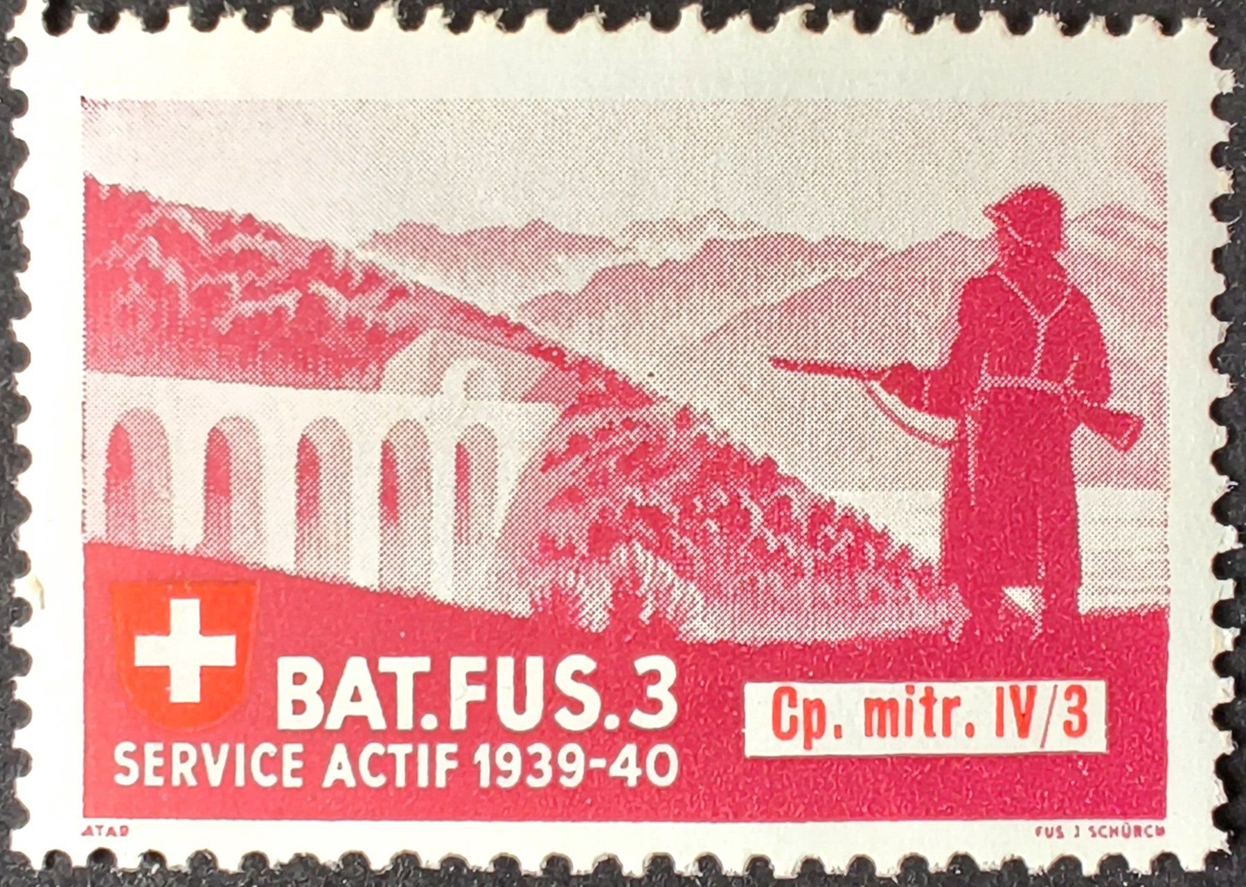 Alle Briefmarken: Soldatenmarke 2.WK, Mitrailleur Kompanie IV/3, Wi Inf 55 – Gebraucht aus Niederuzwil von LichtPhil