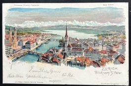 Gruss aus Zürich Schlumpf Litho 