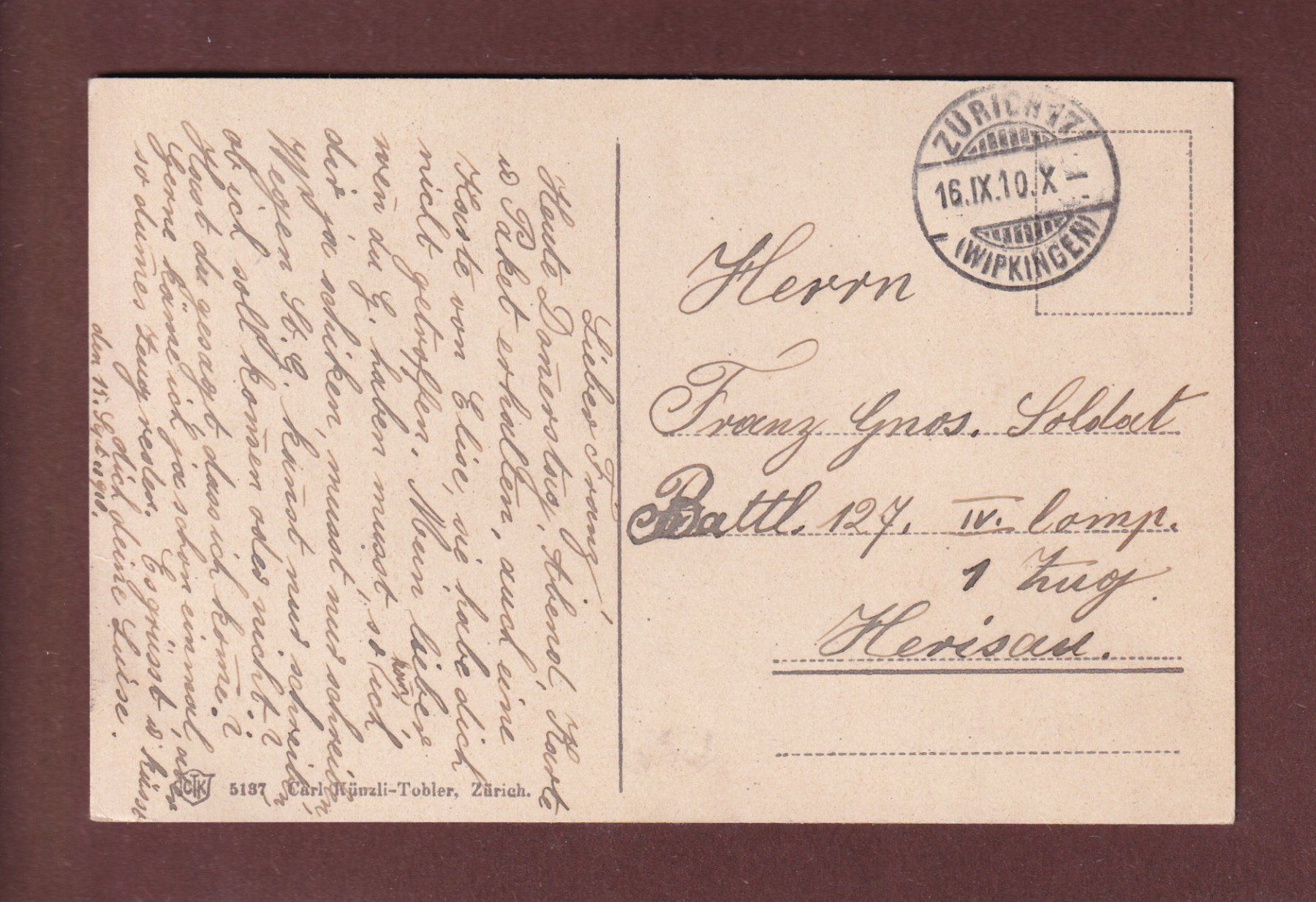Cartes postales: ZÜRICH - Kasernen - 1910 – D'occasion à Pully par nicecards-shop 1
