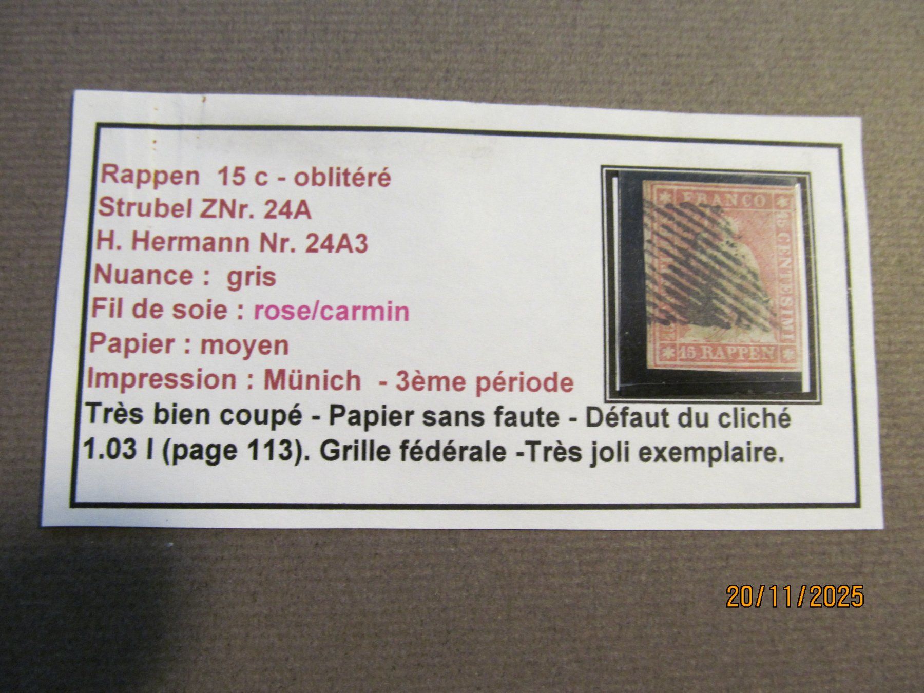 Alle Briefmarken: Strubelmarken  ZNR. 24A und  26Ca   gestempelt – Gebraucht aus Hergiswil NW von Panda1990 3