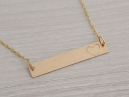 Schlichte Plättchen Halskette vergoldet 3cm (Geschenkidee)