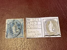 Stehende Helvetia 87A Pf. Plattenbruch unten Feld 397