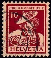 1916, Pro Juventute "Waadtländerli" Nr. J6, sauber gest.