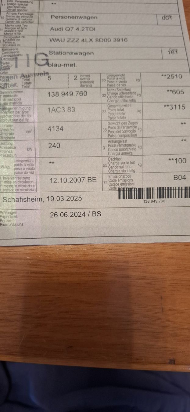 Audi Autos: Audi Q7 4,2 TDI – Gebraucht aus Aesch BL von rya_v59w 1