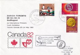 Grussflugpost Swissair DC-10 Zürich - Toronto zur Canada 82