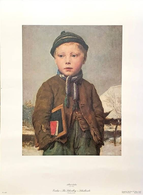 Cartoline postali: Albert Anker ? Der Schulknabe – Usato da Ascona venduto da Art3000