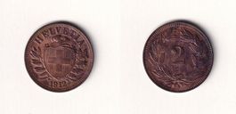 Schweiz 2 Rappen 1912 fast ungebraucht - seltener Jahrgang!