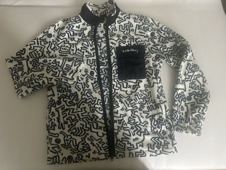 Keith Haring x H&M Fleece Jacke, Grösse 175 schw/weiss,