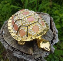 Schmuckdose - SCHILDKROT - Strass Glitzersteine - Neu
