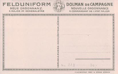 Ansichtskarten: Schweizer Armee, Felduniform Major (2108) – Neu (gemäss Beschreibung) aus Grancy von gedev 1