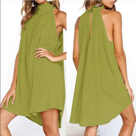 NEUES tolles Baumwoll Kleid hellgrün für Gr. XS/S - 202949