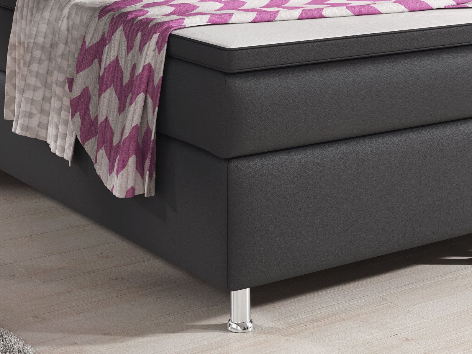 Letti: Boxspringbett 180x200 Anthrazit Bett Doppelbett – Nuovo e nell'imballaggio originale da Wallenwil venduto da toesstal-vertrieb 4