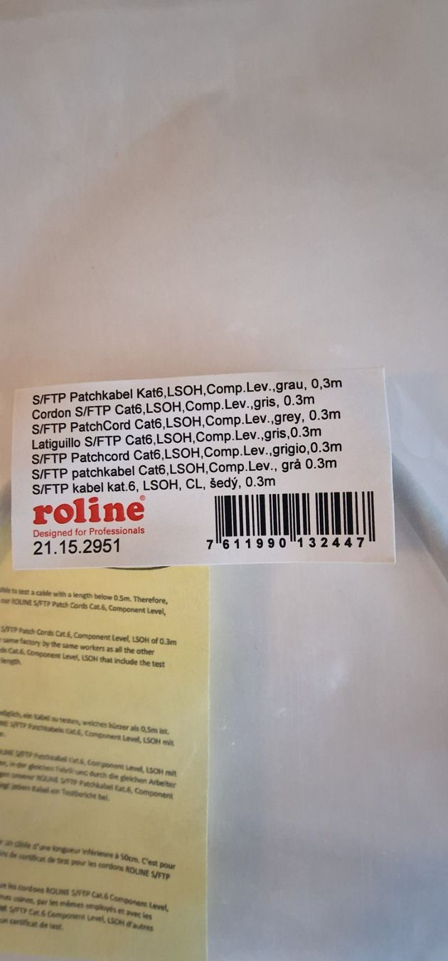Cavi: Roline Patchkabel Kat6, LSOH, Comp.Lev., grau, 0.3m – Nuovo e nell'imballaggio originale da Ziefen venduto da Ringwraith 1