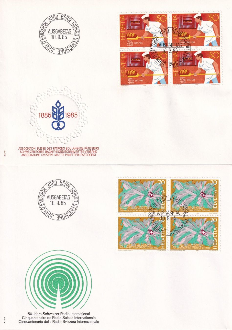 Tutti i francobolli: Lot 6 Briefe FDC 4er Block  1985 – Usato da Rossa venduto da becky05 1