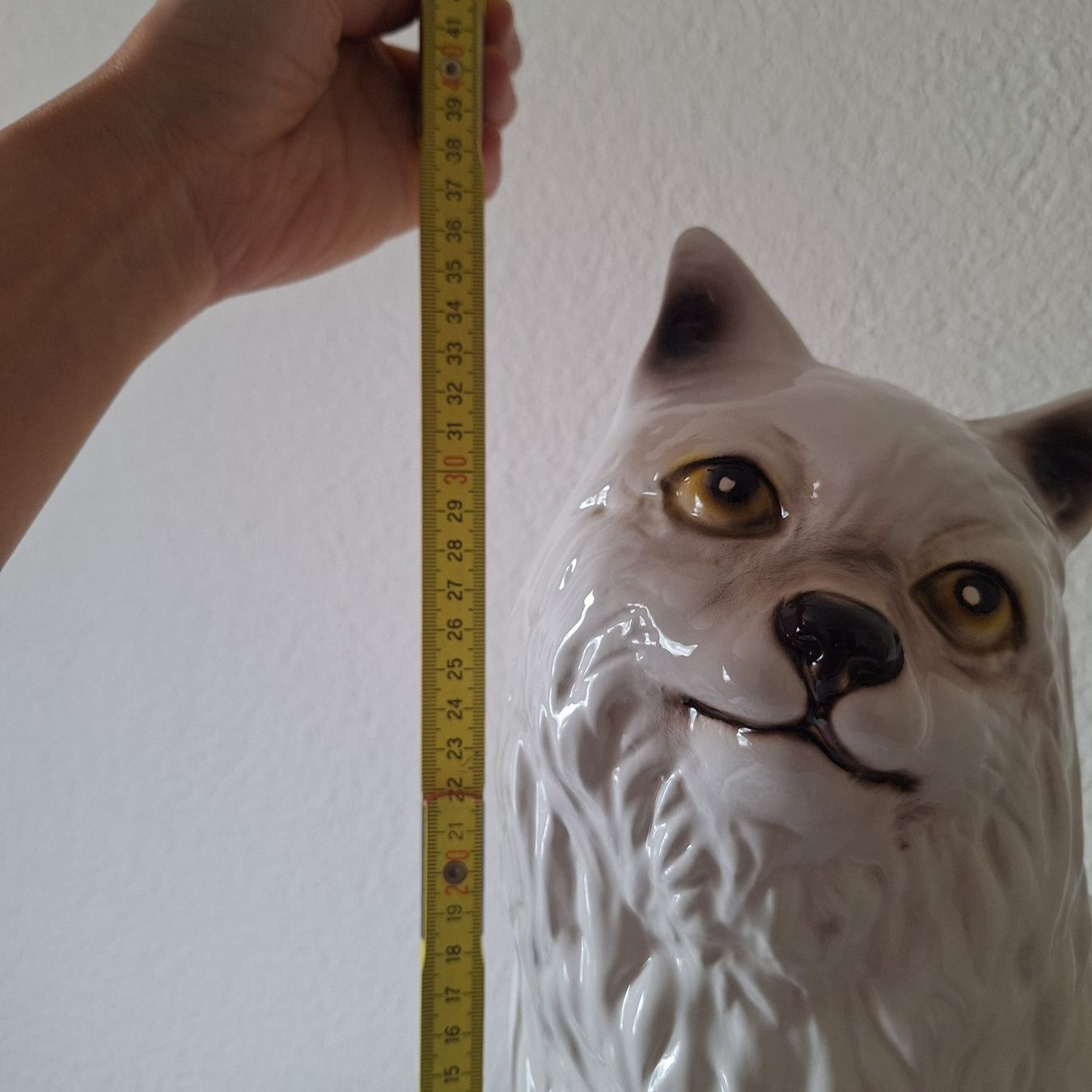 Skulpturen & Statuen: Vintage grosse Keramik Katze, weiss – Gebraucht aus Winterthur von Goldpipau 7