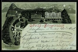 Mondschein-Lithographie Bürgenstock, Ho