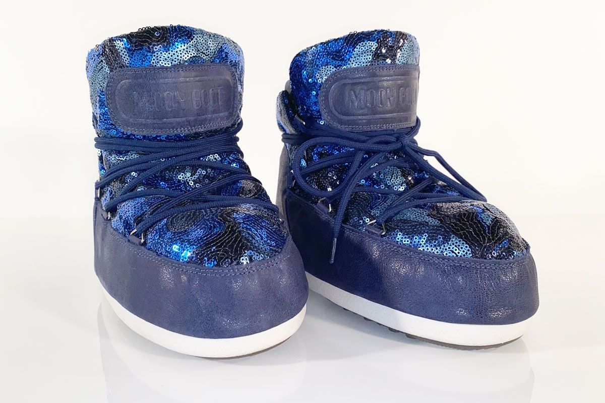 Moon Boot Damenschuhe: Neue Pailletten Moon Boot blau, Gr. 39/40 – Neu (gemäss Beschreibung) aus Ballwil von ClassicGallery