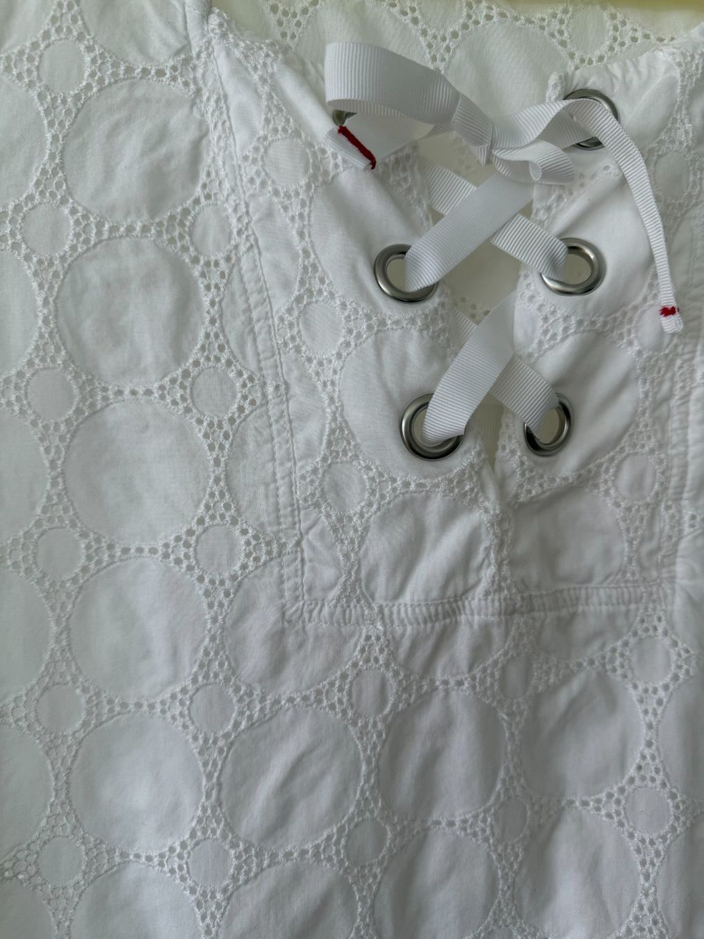 Tommy Hilfiger Camicette: Tommy Hilfiger Sommerbluse Weiss Spitze, Grösse M – Usato da Hohenrain venduto da murmelinchen25 1