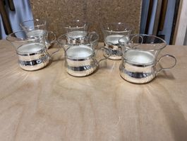 6 tolle Teegläser mit Metallhalterung
