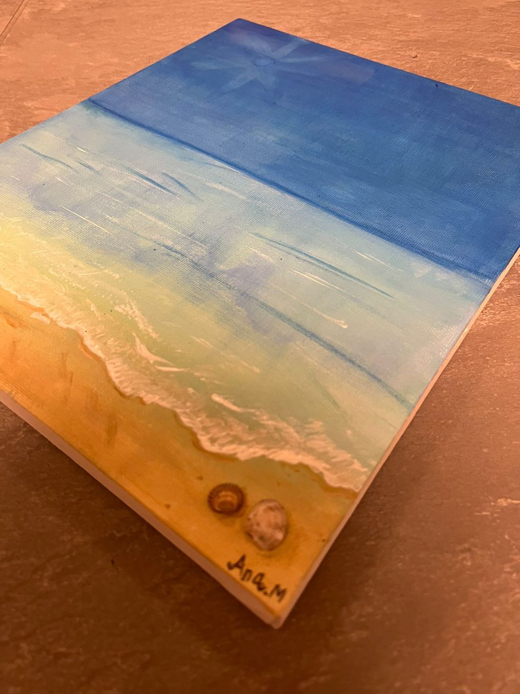 Dipinti: Quadro dipinto a mano, spiaggia e conchiglie realistiche! – Nuovo e nell'imballaggio originale da Castione venduto da srb_2yyf 1
