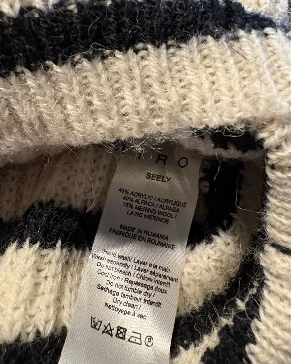 Iro Pullover & Sweatshirts: Pull Iro, modèle Seely, écru et noir, col roulé – Gebraucht aus Lajoux JU von plise 4