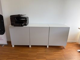 Weisses Sideboard, zweiteilig, 180 cm
