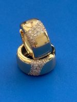 Luxus Elegante Creolen Ohrschmuck Ohrstecker Farbe Gold