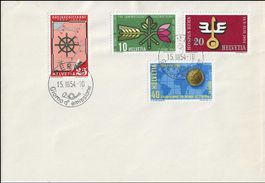 FDC  ohne adresse ʘ BERNA 1.VI.54  Giorno d’emissione