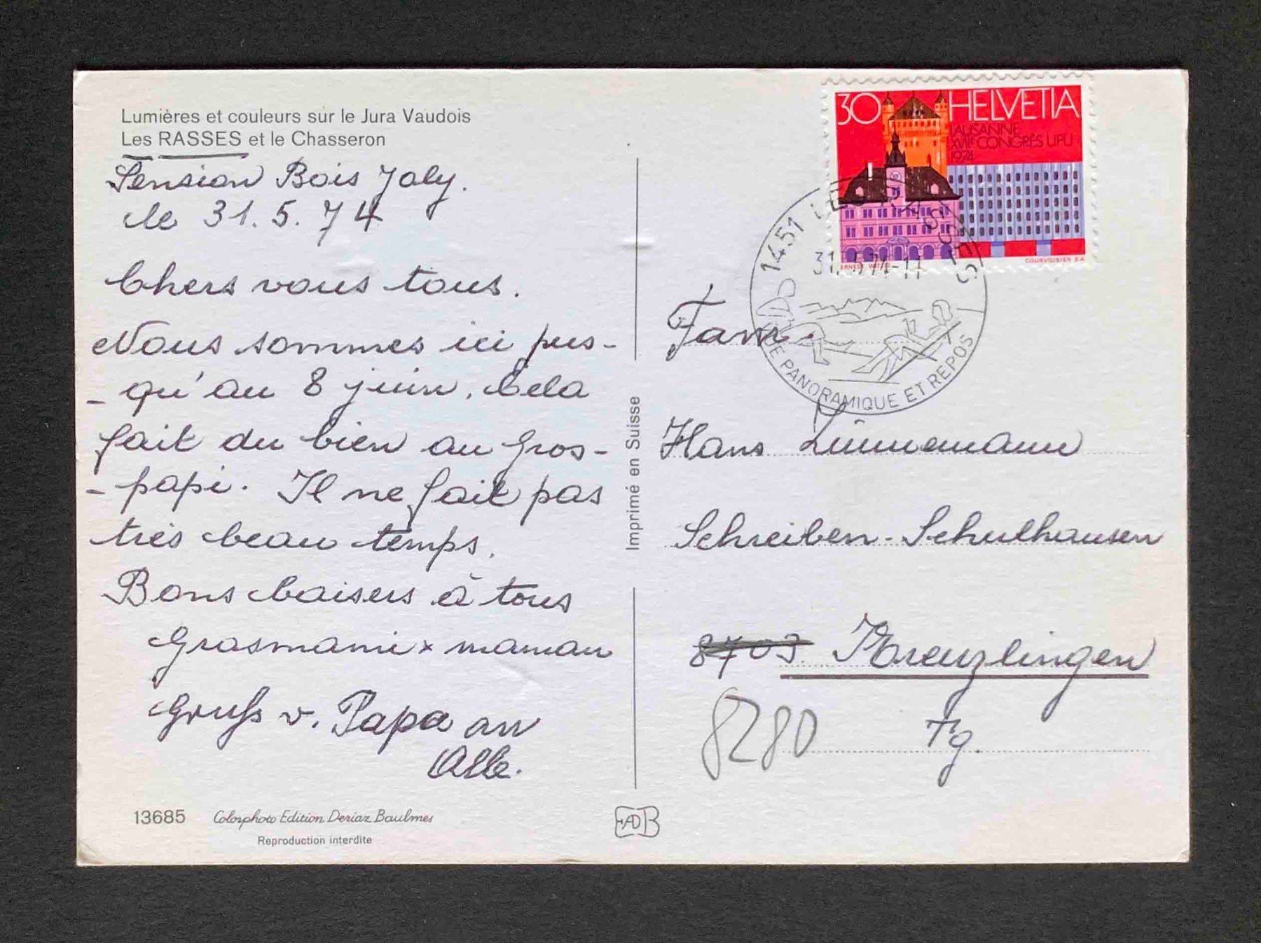 Cartoline postali: AK Les Rasses et le Chasseron – Usato da Goldau venduto da artelier1 1