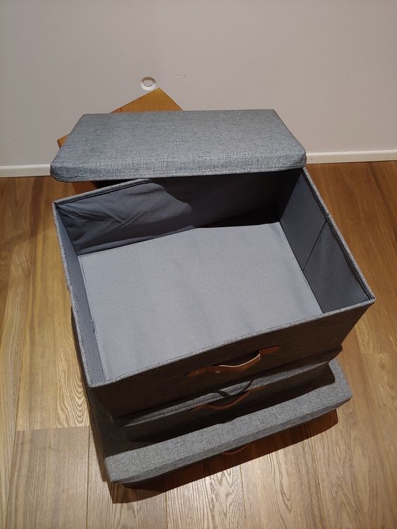 Scatole Per Sotto Letto Contenitore LOVE IT STORE IT Contenitore Sottoletto In Lino Cotone Con Cerniera - Scatola Salvaspazio Grigia 90x45x18 Cm Organizzazione Armadio