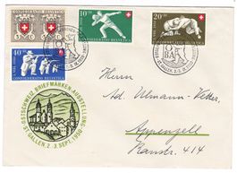 lettre de St.Gallen cachet S321 pour Appenzell 2-3.IX.50