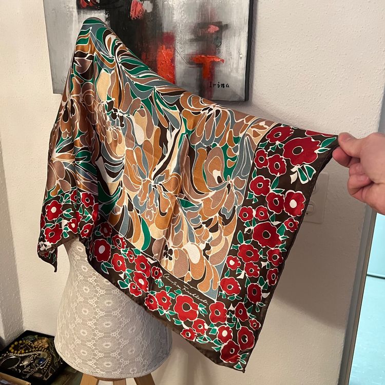 Foulard Molyneux 100% Soie Des Années 1960 - Multicolore - Occasion Vintage