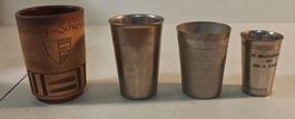 Becher 4 Stück, Zinnbecher, Schiessbecher usw. (nov355)