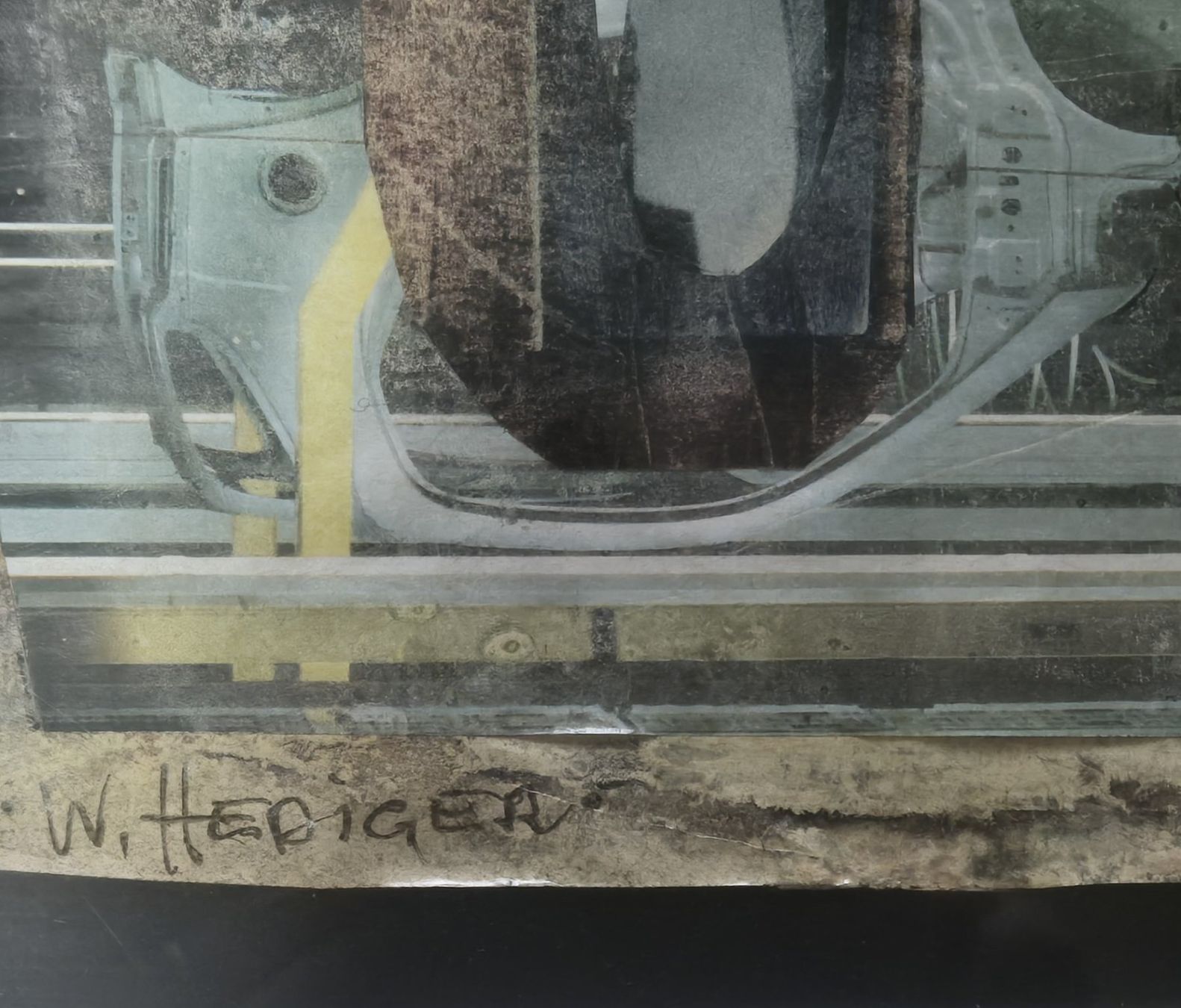 Tableaux: Walter Hediger (1928-2009), Collage, Mischtechnik – D'occasion à Illnau par Bab58blau 3