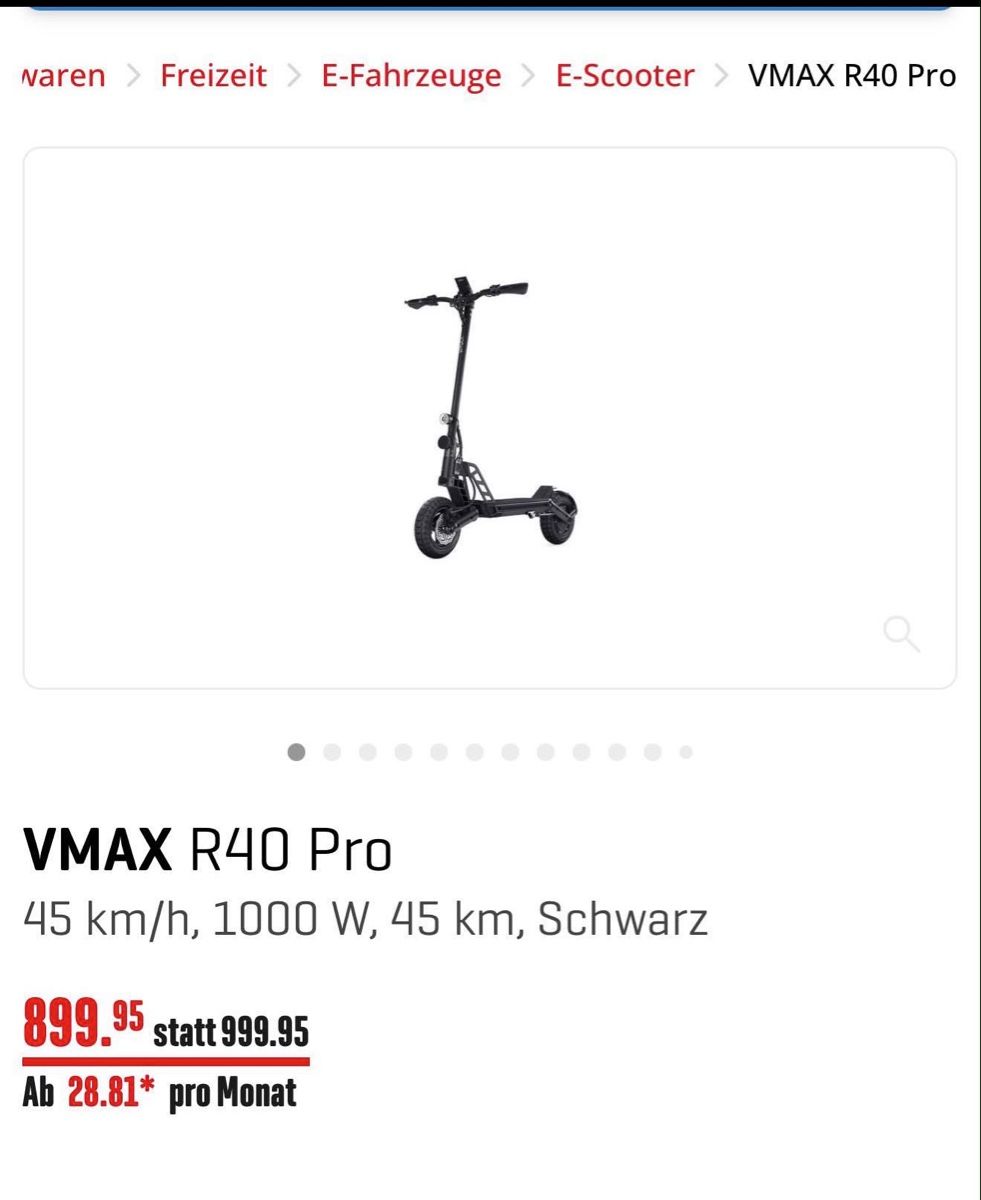 VMAX Kickboard: VMAX R40 Pro e-scooter – D'occasion à Zürich par rotweristes