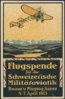 1913 - Aarau - Flugpost - Vorläufer - Karte