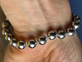 Armband Silberkugeln (Plastifiziert) 19cm