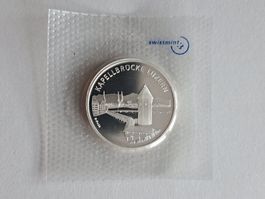 20 Fr. Gedenkmünze 2005 Kapellbrücke Luzern in Original Verp