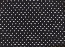 Baumwoll Stoff 48 x 110 cm kleine Herzli in dunkelblau