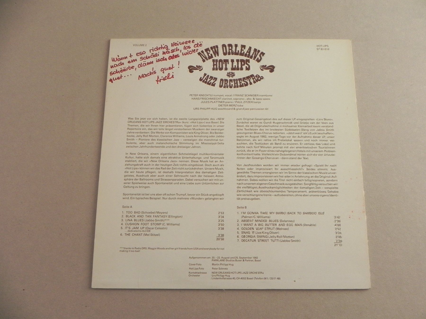 Dischi in vinile: LP CH Jazz Orchestre Hot Lips Autogramm – Usato da Siebnen venduto da krimsie 1